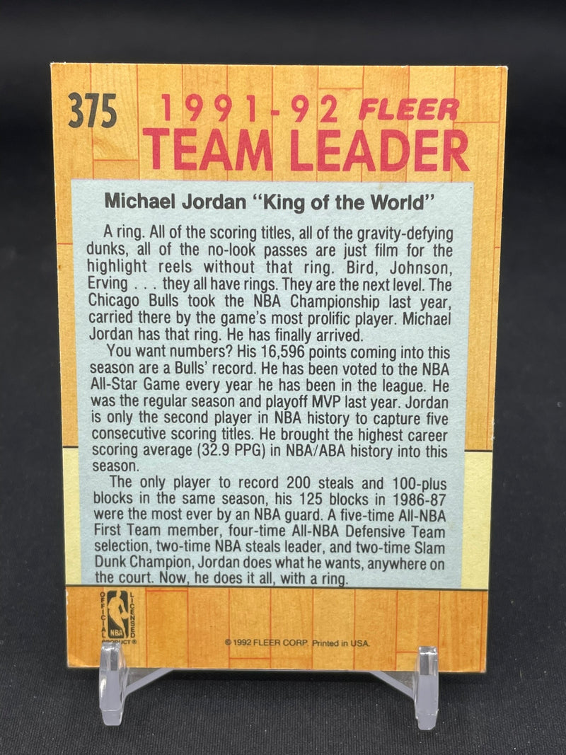 1991 FLEER - TEAM LEADER - M. JORDAN -