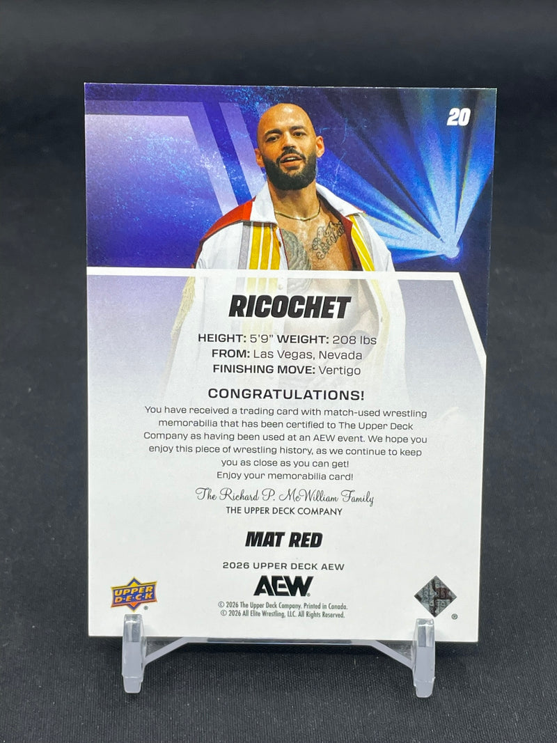 2026 UPPER DECK AEW - MAT RED - FIRST UD - RICOCHET -
