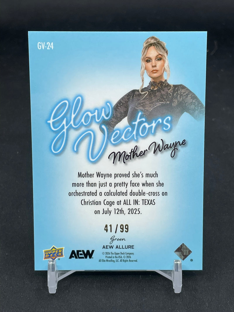 2026 UPPER DECK AEW ALLURE - GREEN - GLOW VECTORS - MOTHER WAYNE - #GV-24 - #'D/99