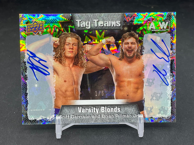 2022 UPPER DECK AEW - DYNAMITE - VARSITY BLONDS - G. GARRISON / B. PILLMAN JR. - #83 - #/5 - DUAL AUTOGRAPH