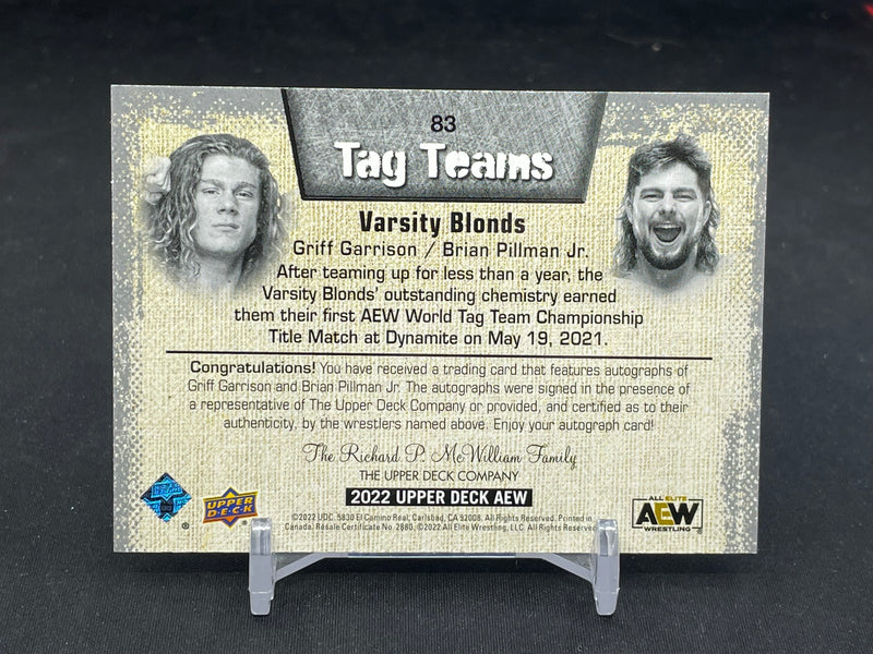 2022 UPPER DECK AEW - DYNAMITE - VARSITY BLONDS - G. GARRISON / B. PILLMAN JR. - #83 - #/5 - DUAL AUTOGRAPH