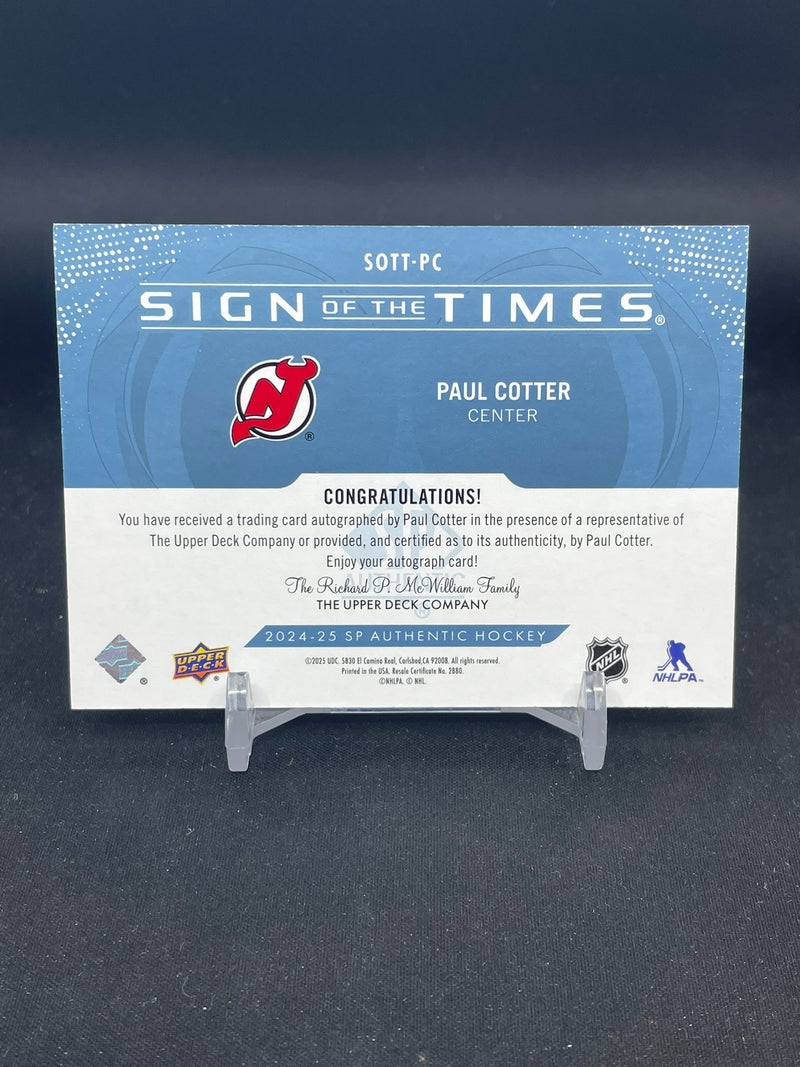 2024 UPPER DECK SP AUTHENTIC - SIGN OF THE TIMES - P. COTTER -