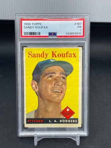 1958 TOPPS - S. KOUFAX - #187 - PSA 1