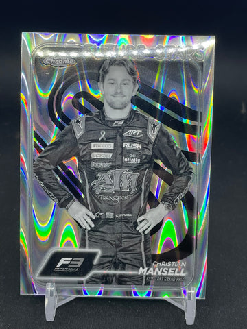 2024 TOPPS CHROME F1 - BLACK/WHITE RAYWAVE REFRACTOR - FUTURE STARS - C. MANSELL - #64