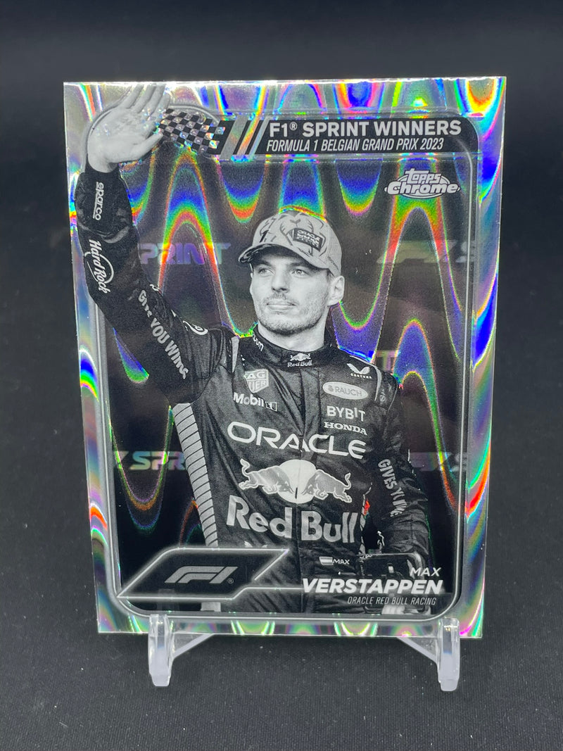 2024 TOPPS CHROME F1 - BLACK/WHITE RAYWAVE REFRACTOR - M. VERSTAPPEN -