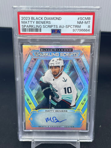 2023 UPPER DECK BLACK DIAMOND - SPARKLING SCRIPTS AUTOGRAPH SPECTRUM - M. BENIERES - #SC-MB - #'D/25 - AUTOGRAPH - PSA 8
