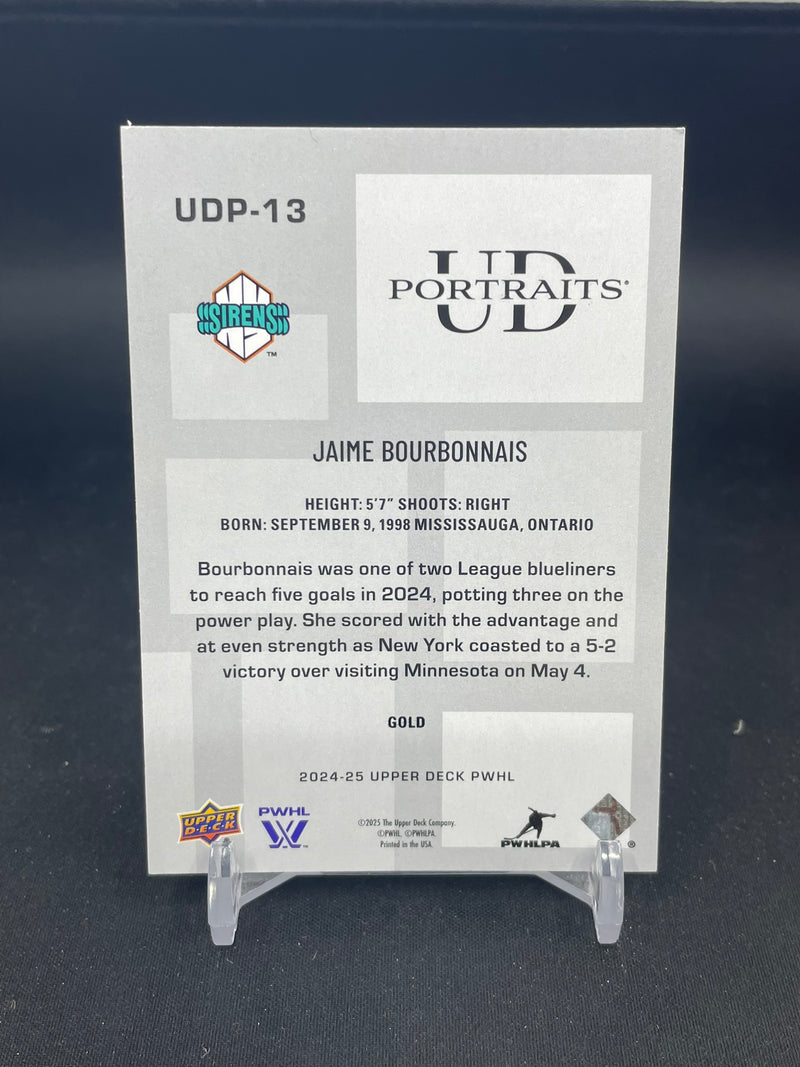 2024 UPPER DECK PWHL - GOLD - UD PORTRAITS - J. BOURBONNAIS - #UDP-13 - #'D/399
