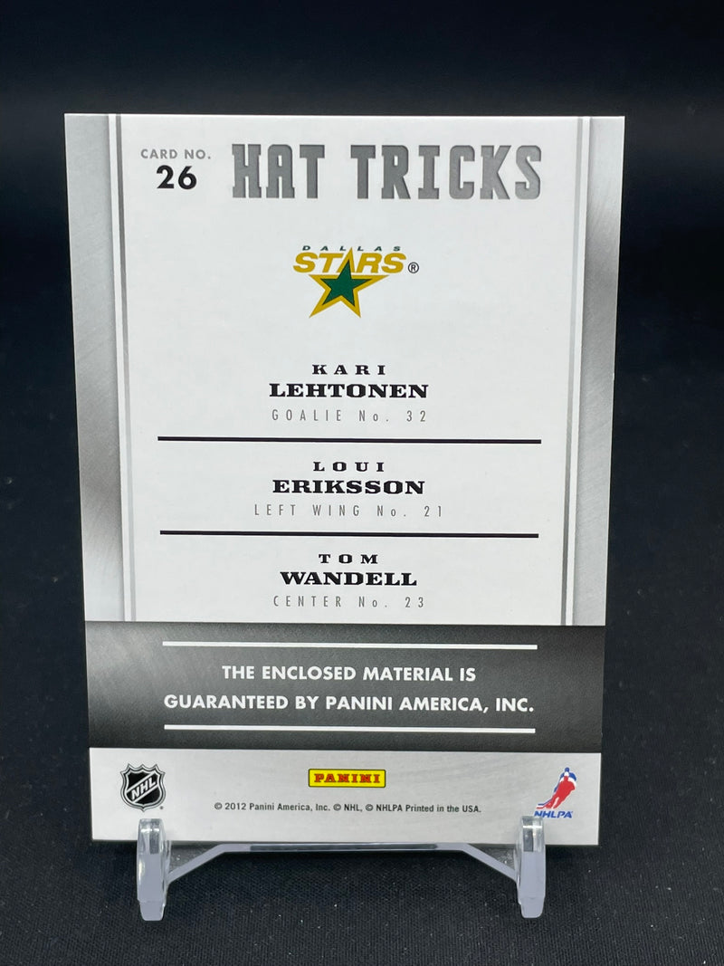 2012 PANINI PLATINUM - HAT TRICKS - K. LEHTONEN / L. ERIKSSON / T. WANDELL - #26 - #'D/199 - TRIPLE RELIC