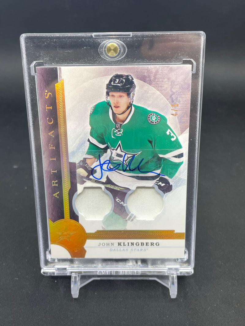2016 UPPER DECK ARTIFACTS - GOLD SPECTRUM - J. KLINGBERG - #74 - #'D/5 - DUAL RELIC - AUTOGRAPH