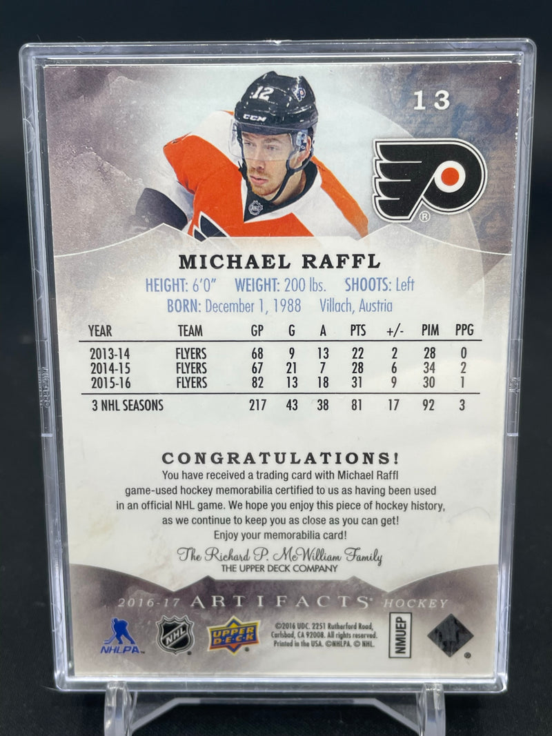 2016 UPPER DECK ARTIFACTS - BLACK - M. RAFFL - #13 - #'D/5 - DUAL RELIC