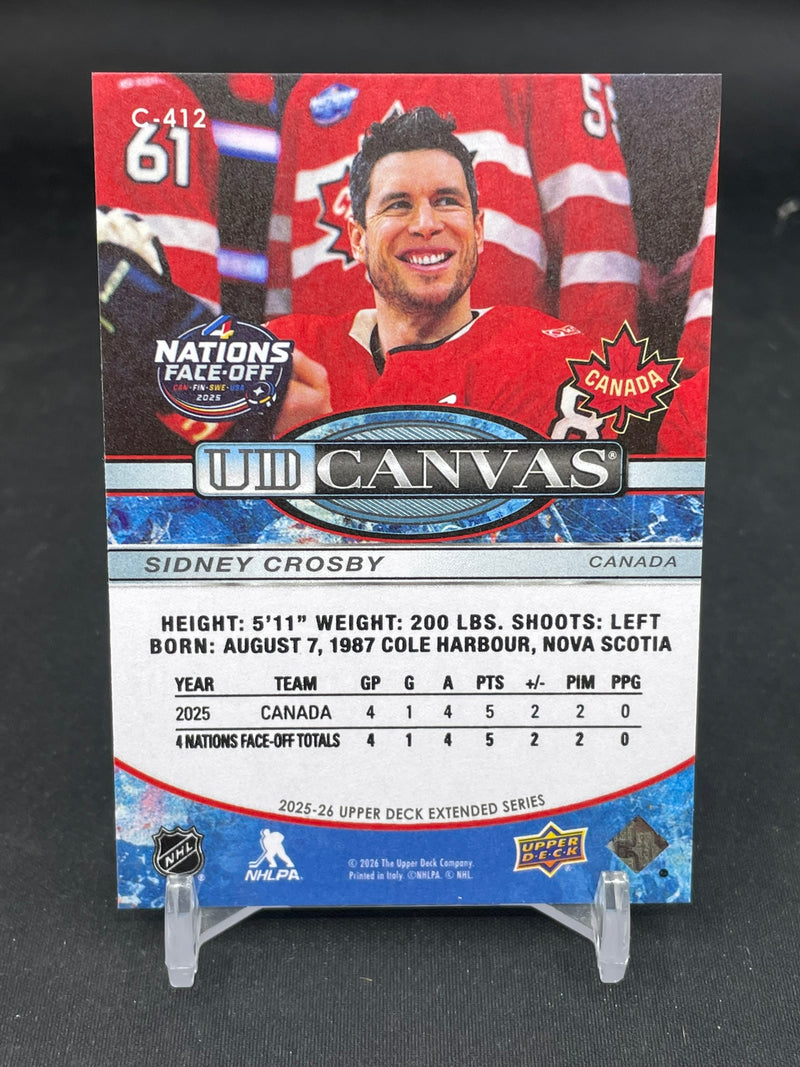 2025 UPPER DECK EXTENDED SERIES - UD CANVAS - 4 NATIONS FACE-OFF - S. CROSBY -