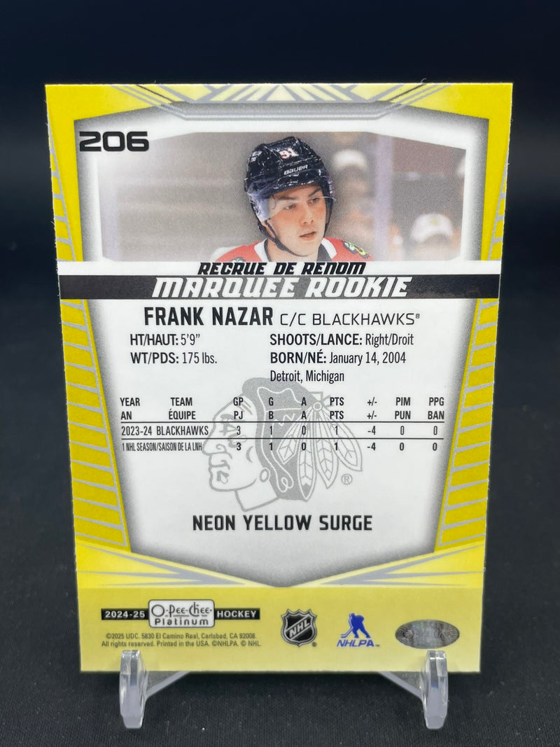 2024 UPPER DECK O-PEE-CHEE PLATINUM - NEON YELLOW SURGE - MARQUEE ROOKIE - F. NAZAR -