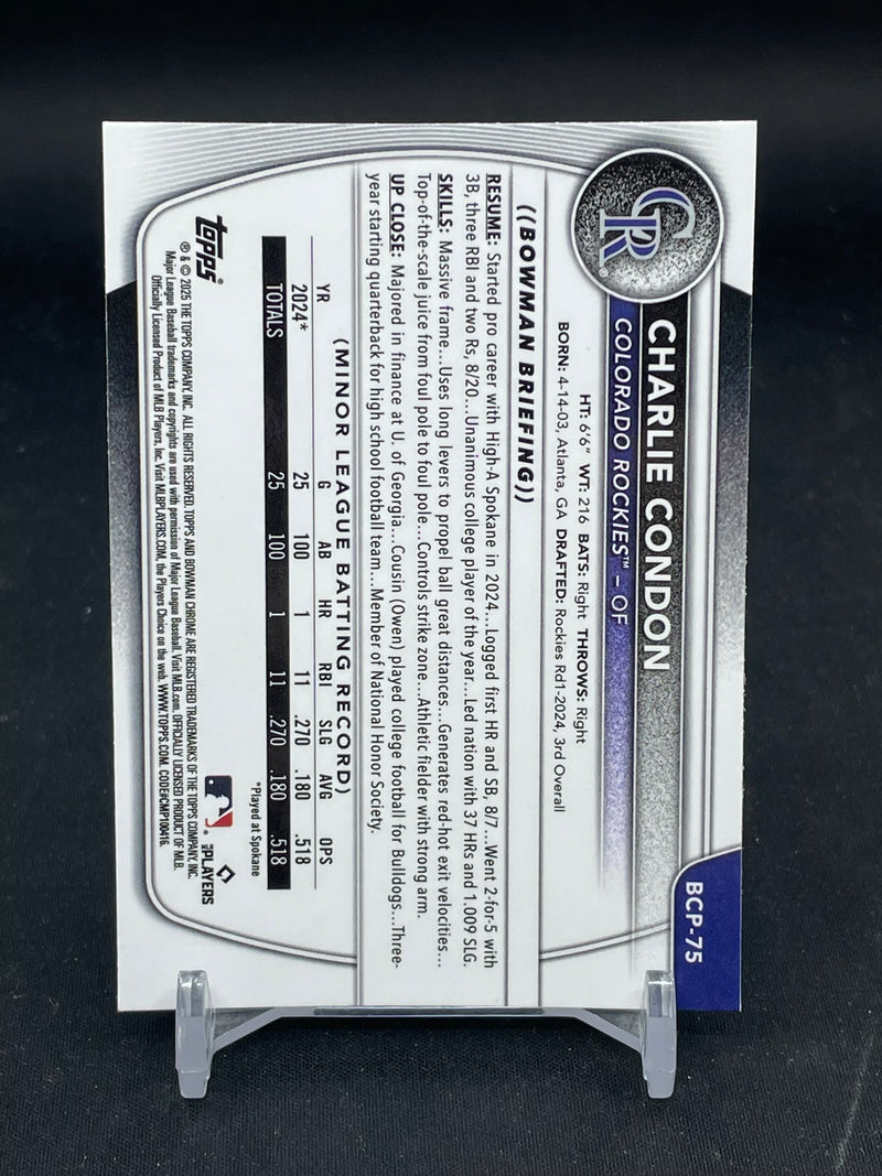 2025 TOPPS BOWMAN CHROME - XFRACTOR - 1ST BOWMAN - C. CONDON -