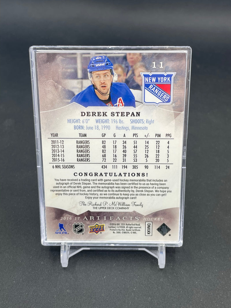 2016 UPPER DECK ARTIFACTS - EMERALD - D. STEPAN - #11 - #'D/10 - DUAL RELIC - AUTOGRAPH
