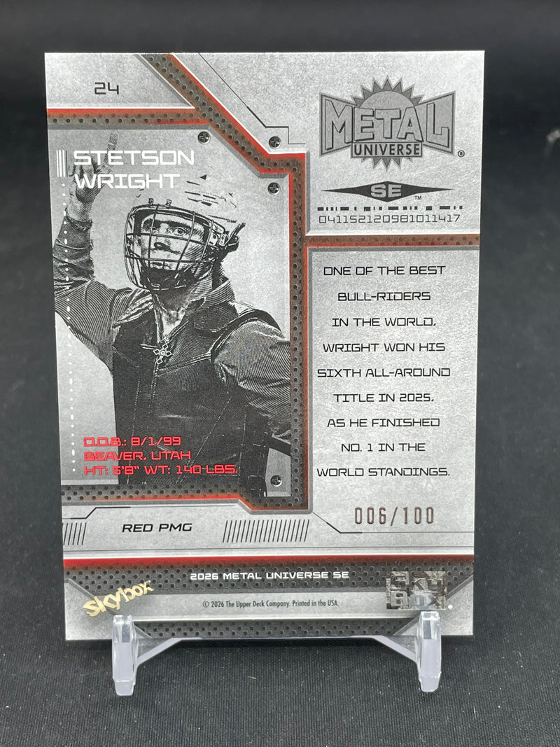 2026 UPPER DECK METAL UNIVERSE SKYBOX SE - RED PMG - S. WRIGHT - #24 - #'D/100