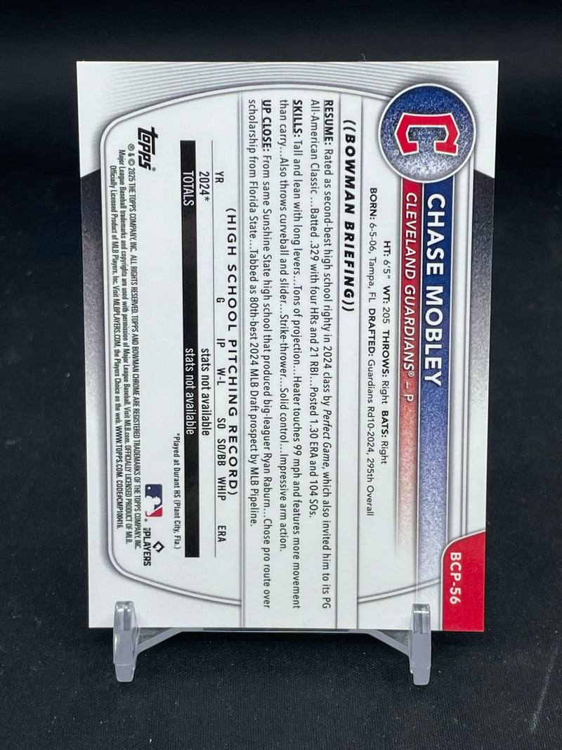 2025 TOPPS BOWMAN CHROME - WAVE REFRACTOR - 1ST BOWMAN - C. MOBLEY - #BCP-56 - #'D/350