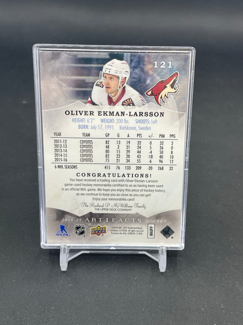2016 UPPER DECK ARTIFACTS - EMERALD - O. EKMAN-LARSSON - #121 - #'D/25 - DUAL RELIC
