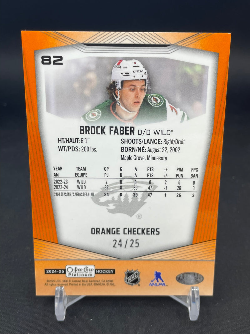 2024 UPPER DECK O-PEE-CHEE PLATINUM - ORANGE CHECKERS - B. FABER - #82 - #'D/25