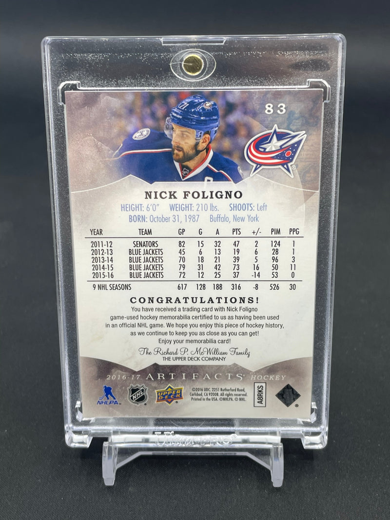 2016 UPPER DECK ARTIFACTS - GOLD SPECTRUM - N. FOLIGNO - #83 - #'D/10 - DUAL RELIC