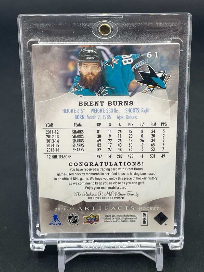 2016 UPPER DECK ARTIFACTS - GOLD SPECTRUM - B. BURNS - #61 - #'D/10 - DUAL RELIC