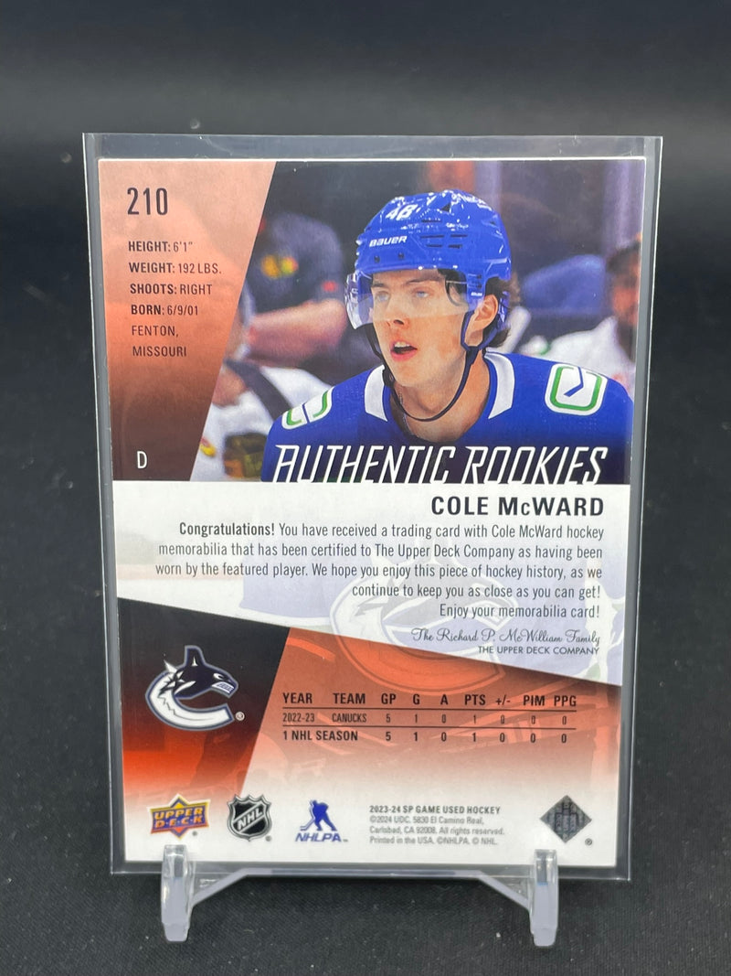 2023 UPPER DECK SP GAME USED - AUTHENTIC ROOKIES - C. MCWARD -