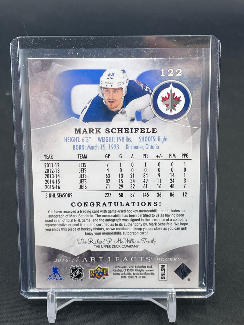 2016 UPPER DECK ARTIFACTS - M. SCHEIFLE - #122 - #'D/25 - DUAL RELIC - AUTOGRAPH