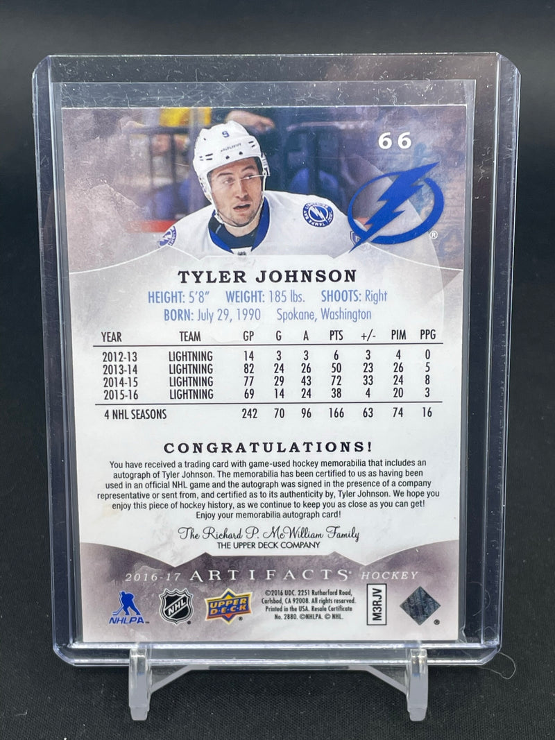 2016 UPPER DECK ARTIFACTS - T. JOHNSON - #66 - #'D/49 - DUAL RELIC - AUTOGRAPH