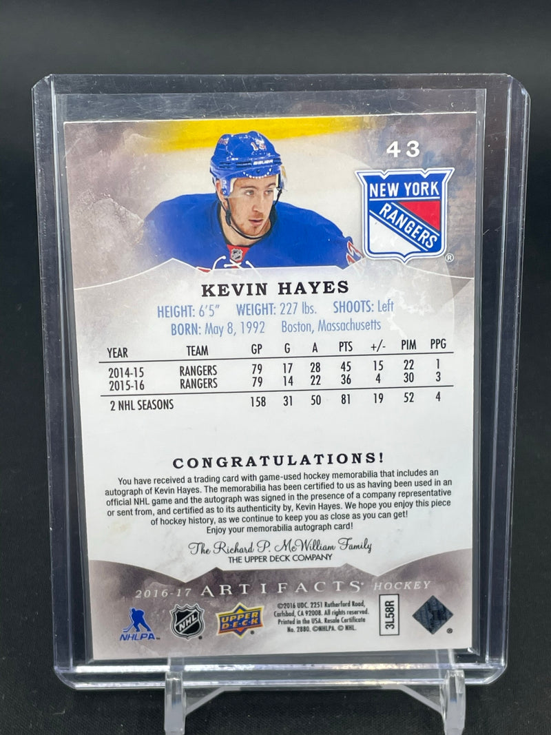 2016 UPPER DECK ARTIFACTS - K. HAYES - #43 - #'D/75 - DUAL RELIC - AUTOGRAPH