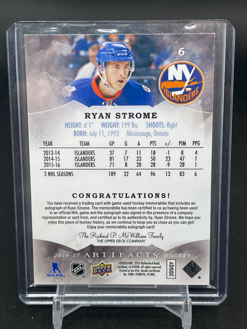 2016 UPPER DECK ARTIFACTS - R. STROME - #6 - #'D/75 - DUAL RELIC - AUTOGRAPH