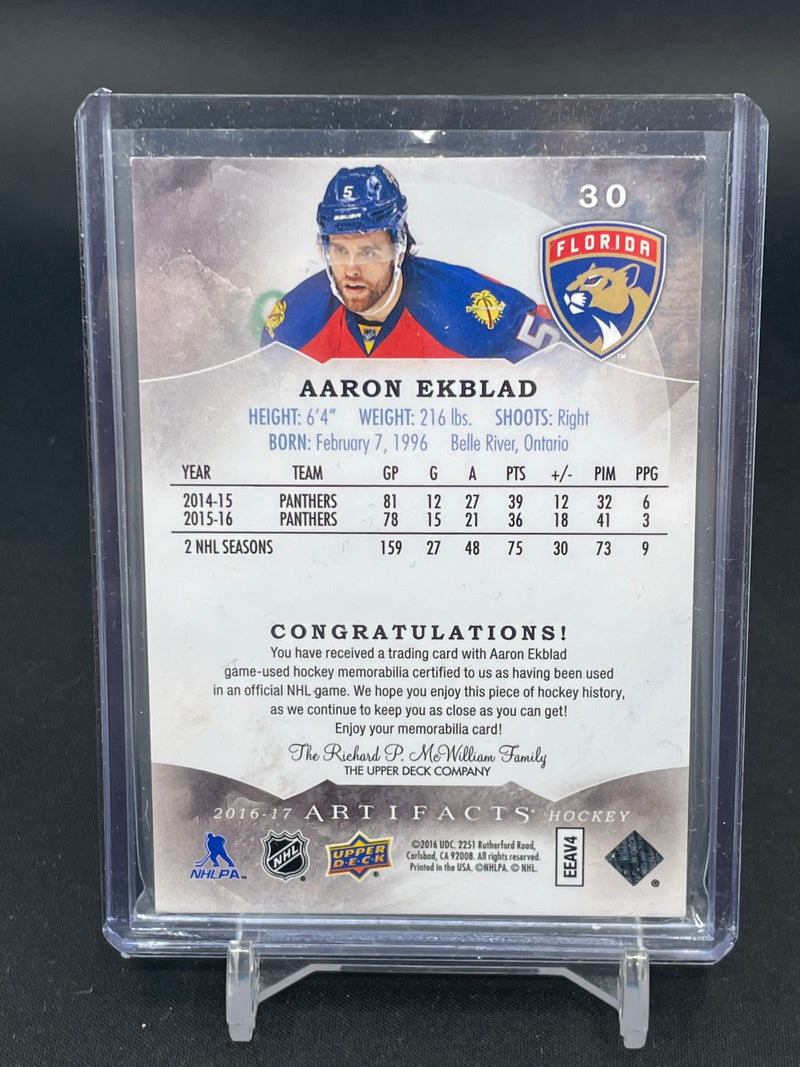 2016 UPPER DECK ARTIFACTS - EMERALD - A. EKBLAD - #30 - #'D/75 - DUAL RELIC