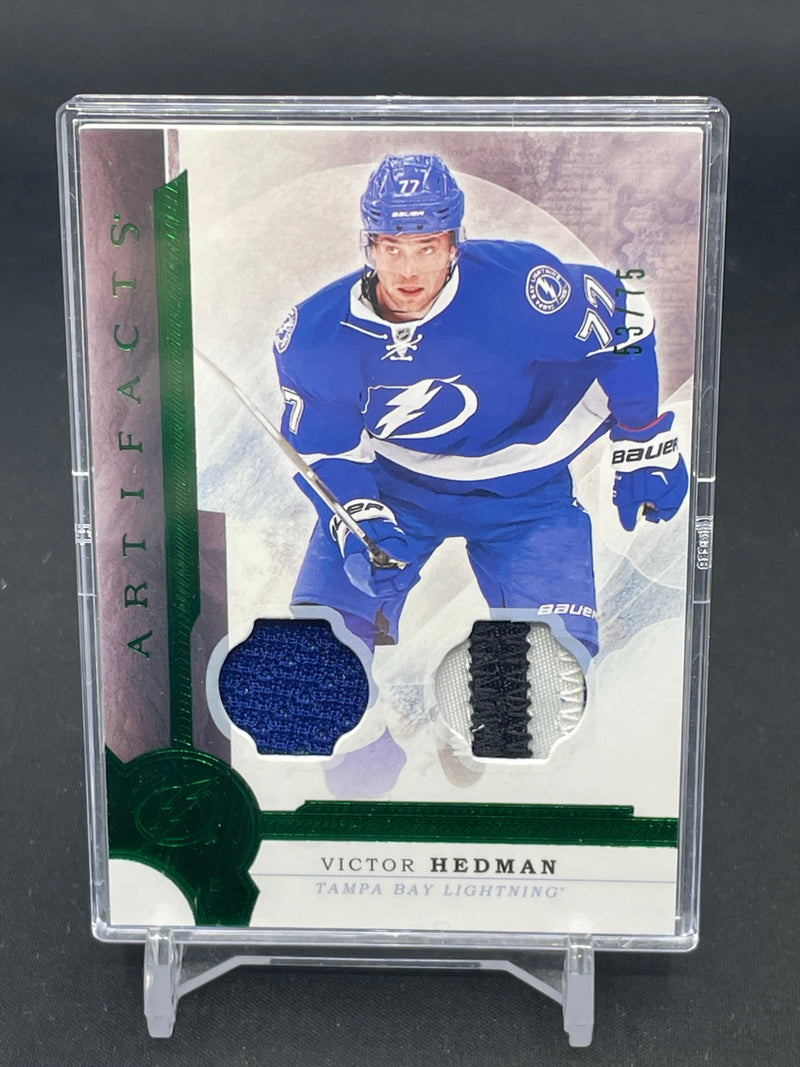 2016 UPPER DECK ARTIFACTS - EMERALD - V. HEDMAN - #7 - #'D/75 - DUAL RELIC