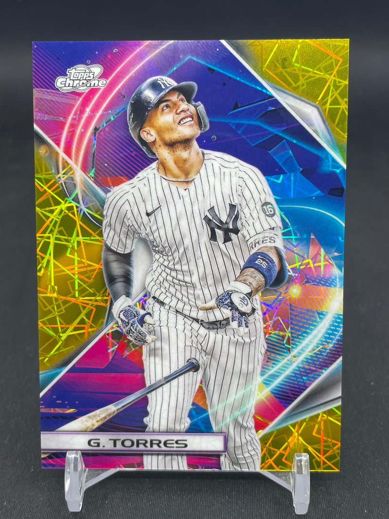 2022 TOPPS CHROME COSMIC - GOLD INTERSTELLAR REFRACTOR - G. TORRES - #38 - #'D/50