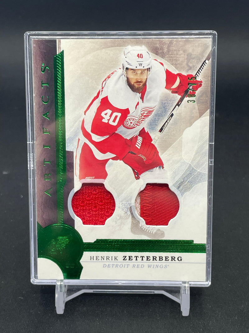 2016 UPPER DECK ARTIFACTS - EMERALD - H. ZETTERBERG - #80 - #'D/75 - DUAL RELIC