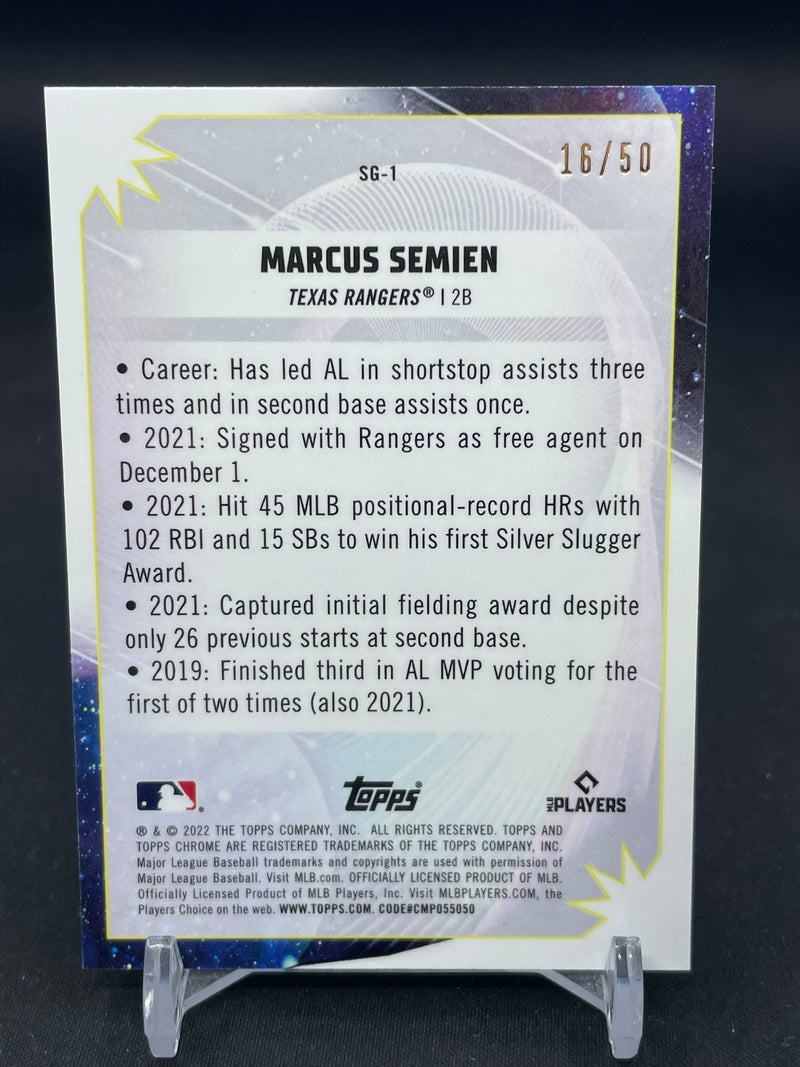 2022 TOPPS CHROME COSMIC - GOLD INTERSTELLER REFRACTOR - M. SEMIEN - #SG-1 - #'D/50