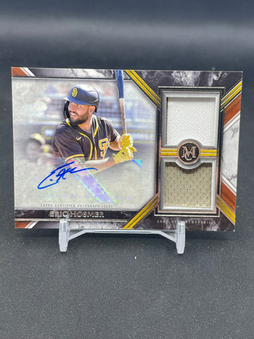2022 TOPPS MUSEUM COLLECTION - SIGNATURE SWATCHES - E. HOSMER - #SWDRA-EH - #'D/300 - AUTOGRAPH - DUAL RELIC