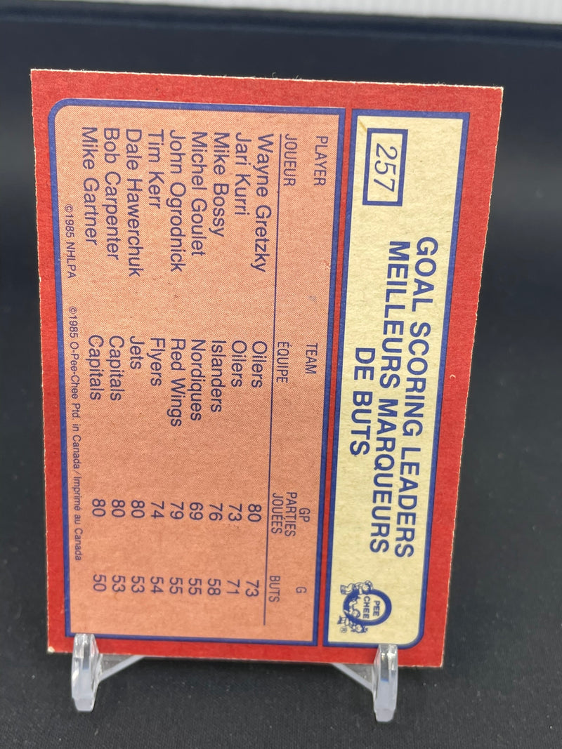 1985 O-PEE-CHEE - GOAL SCORING LEADERS - W. GRETZKY -