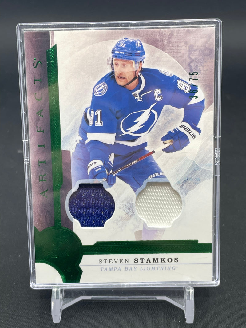 2016 UPPER DECK ARTIFACTS - EMERALD - S. STAMKOS - #44 - #'D/75 - DUAL RELIC