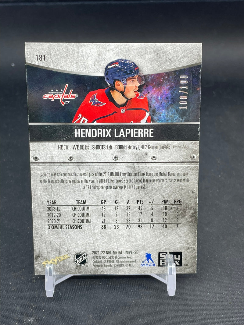 2021 UPPER DECK METAL UNIVERSE SKYBOX - RED PMG - H. LAPIERRE - #181 - #'D/100