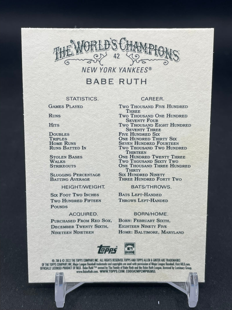 2022 TOPPS ALLEN & GINTER - B. RUTH -
