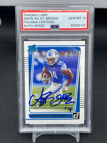 2021 PANINI DONRUSS - RATED ROOKIE - A. ST. BROWN - #284 - AUTOGRAPH GRADED PSA 10