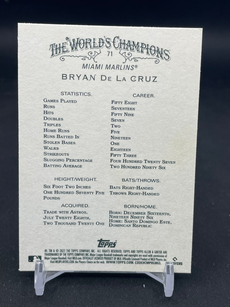 2022 TOPPS ALLEN & GINTER - B. DE LA CRUZ -