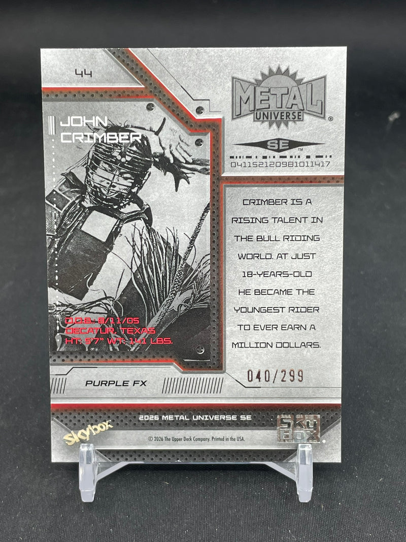 2026 UPPER DECK METAL UNIVERSE SKYBOX SE - PURPLE FX - J. CRIMBER - #44 - #'D/299
