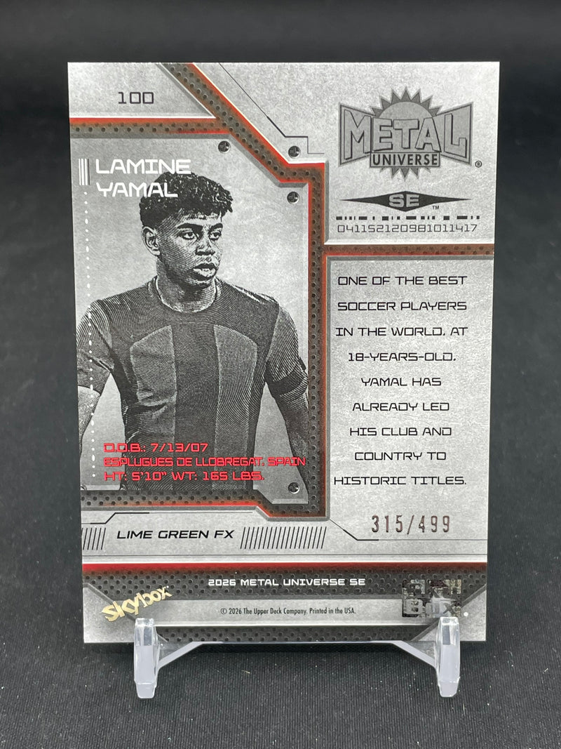 2026 UPPER DECK METAL UNIVERSE SKYBOX SE - LIME GREEN FX - L. YAMAL - #100 - #'D/499