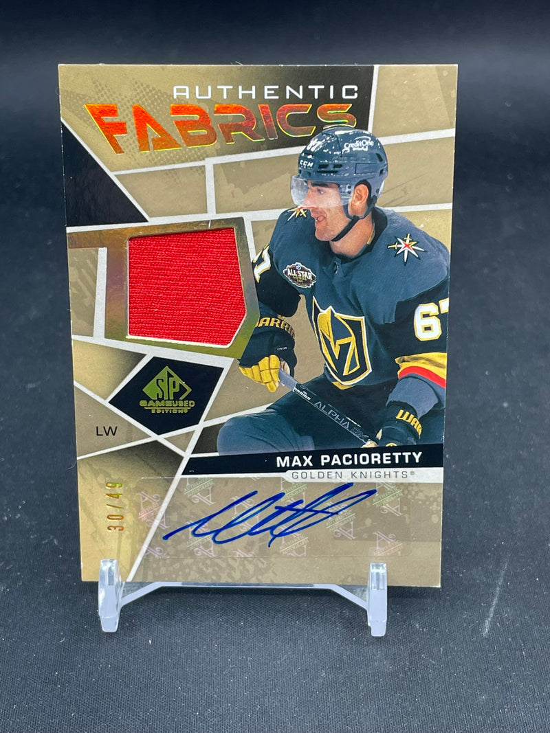 2021 UPPER DECK SP GAME USED - AUTHENTIC FABRICS - M. PACIORETTY - #AF-MP - #'D/49 - RELIC - AUTOGRAPH