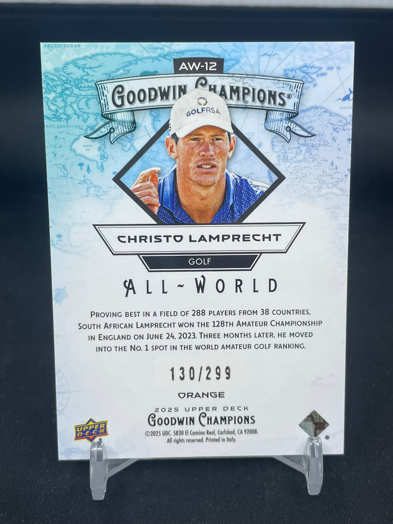 2025 UPPER DECK GOODWIN CHAMPIONS - ORANGE - ALL-WORLD - C. LAMPRECHT - #AW-12 - #'D/299