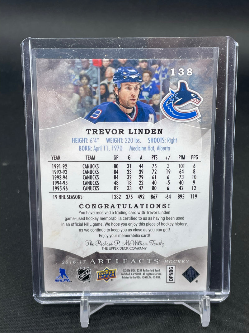 2016 UPPER DECK ARTIFACTS - T. LINDEN - #138 - #'D/99 - DUAL RELIC