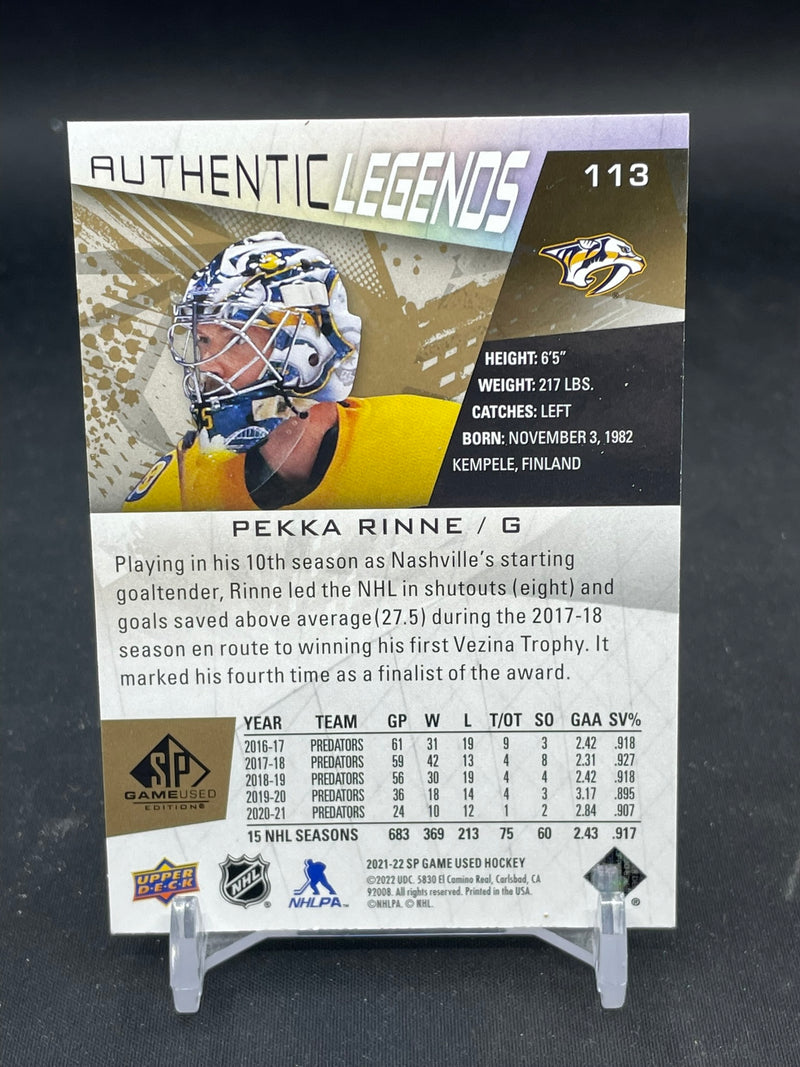 2021 UPPER DECK SP GAME USED - AUTHENTIC LEGENDS - P. RINNE - #113 - #'D/25