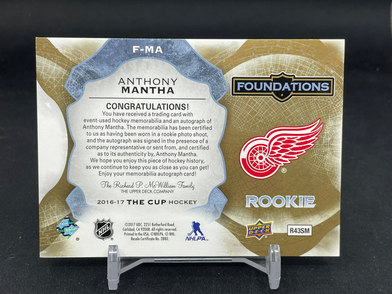 2016 UPPER DECK THE CUP - FOUNDATIONS - A. MANTHA - #F-MA - #'D/ 15 - RELIC - AUTOGRAPH - RC