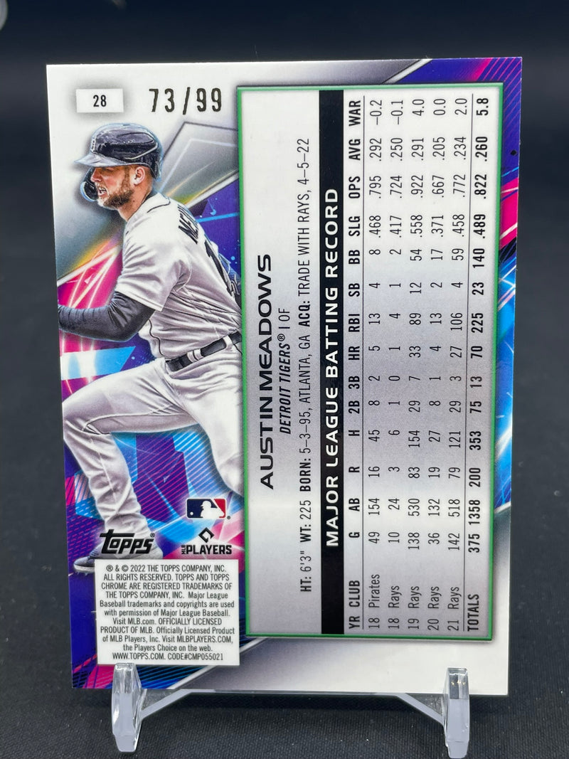 2022 TOPPS CHROME COSMIC - BLUE MOON REFRACTOR - A. MEADOWS - #28 - #'D/99