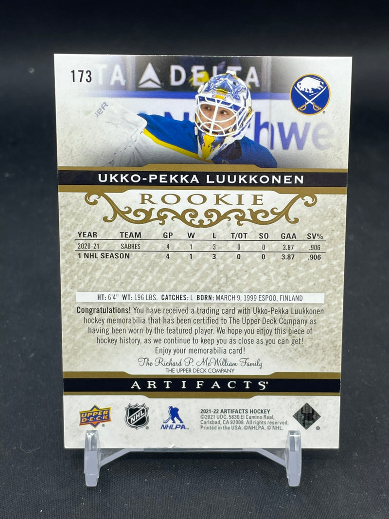 2021 UPPER DECK ARTIFACTS - U. LUUKKONEN - #173 - #'D/799 - DUAL RELIC